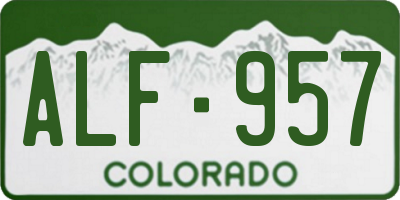 CO license plate ALF957