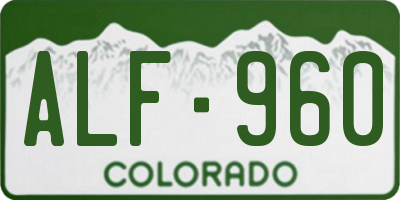 CO license plate ALF960