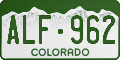 CO license plate ALF962