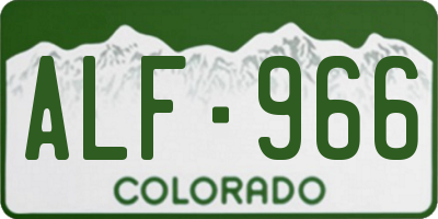 CO license plate ALF966