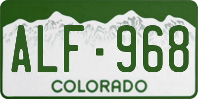 CO license plate ALF968