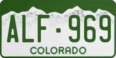 CO license plate ALF969