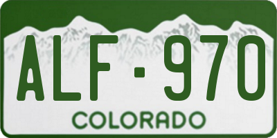 CO license plate ALF970