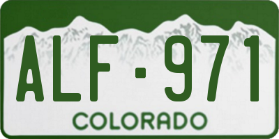CO license plate ALF971