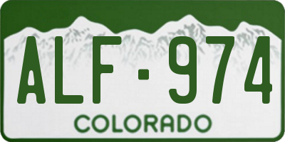 CO license plate ALF974