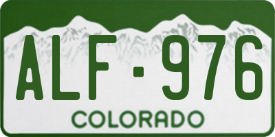CO license plate ALF976