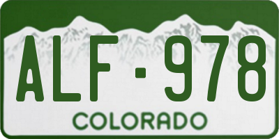 CO license plate ALF978