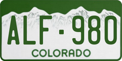 CO license plate ALF980