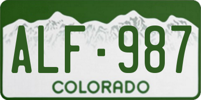 CO license plate ALF987