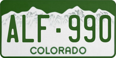 CO license plate ALF990