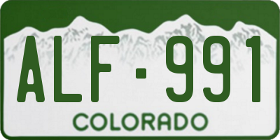 CO license plate ALF991