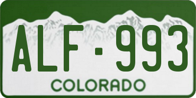 CO license plate ALF993