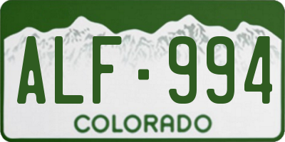 CO license plate ALF994