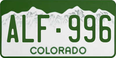 CO license plate ALF996