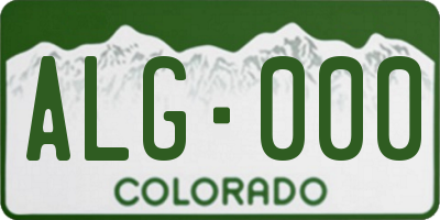 CO license plate ALG000
