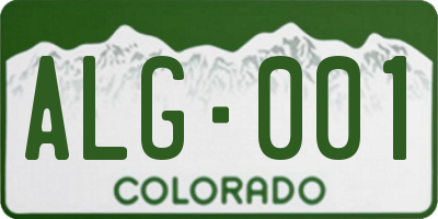 CO license plate ALG001