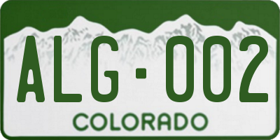 CO license plate ALG002