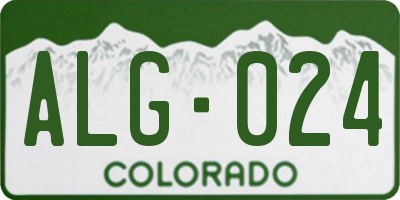 CO license plate ALG024