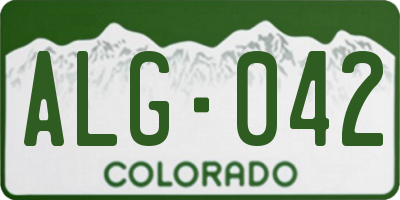 CO license plate ALG042
