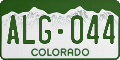 CO license plate ALG044