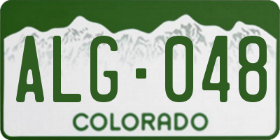 CO license plate ALG048