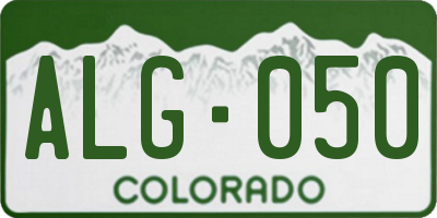 CO license plate ALG050