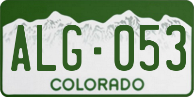 CO license plate ALG053