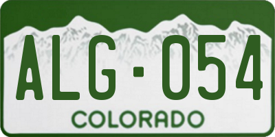 CO license plate ALG054
