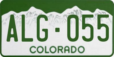 CO license plate ALG055