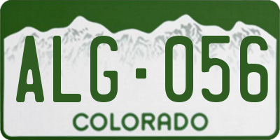 CO license plate ALG056
