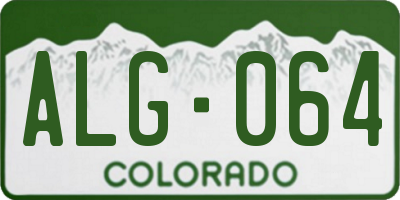 CO license plate ALG064