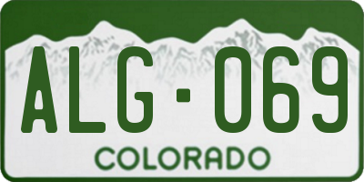 CO license plate ALG069