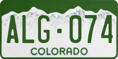 CO license plate ALG074