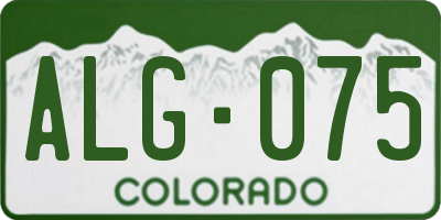 CO license plate ALG075