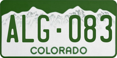 CO license plate ALG083