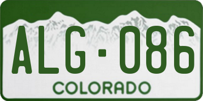 CO license plate ALG086