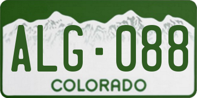 CO license plate ALG088