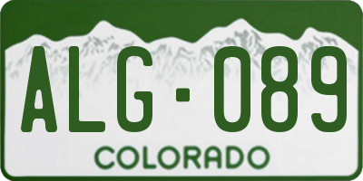 CO license plate ALG089