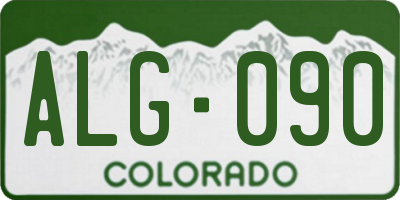 CO license plate ALG090