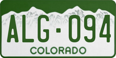 CO license plate ALG094
