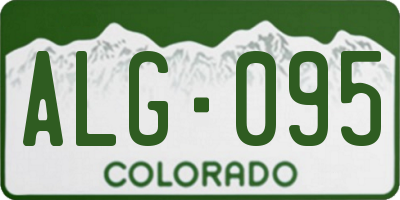 CO license plate ALG095