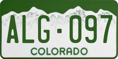 CO license plate ALG097