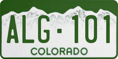 CO license plate ALG101