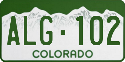 CO license plate ALG102