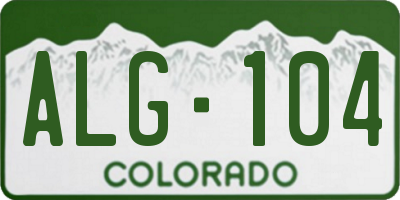 CO license plate ALG104
