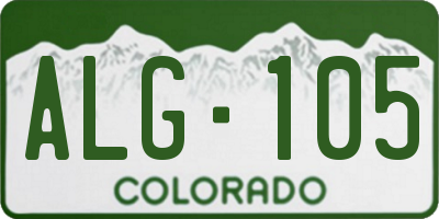 CO license plate ALG105