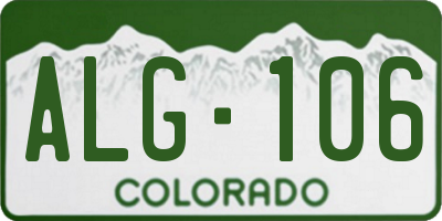 CO license plate ALG106