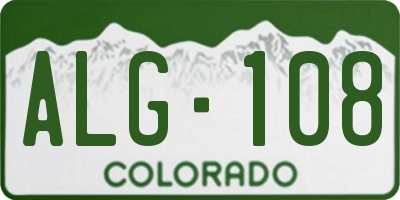 CO license plate ALG108