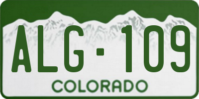 CO license plate ALG109