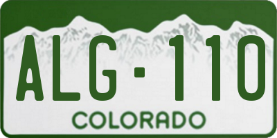 CO license plate ALG110